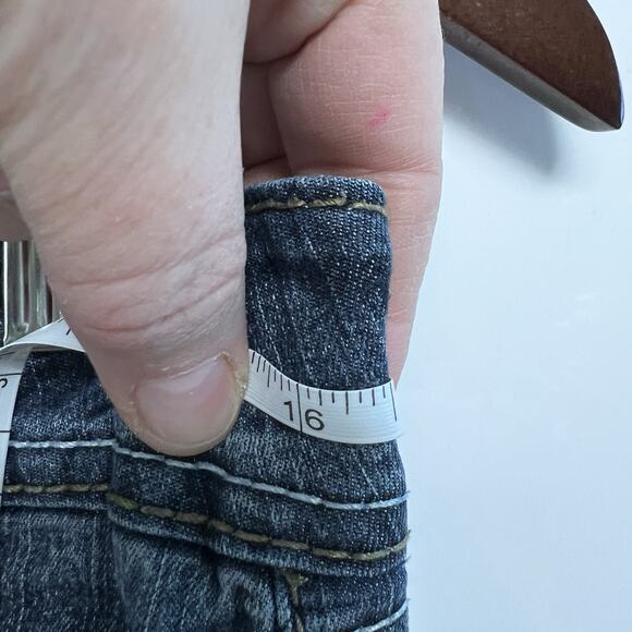 VTG Angels Women Denim Capri Long Bermuda Shorts 9 Low Rise Cuffed Y2K - Picture 8 of 11